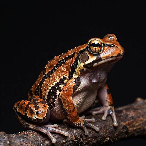 Robust Burnt Orange Frog Close-Up