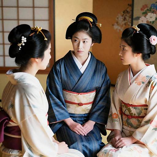 Traditional Japanese Women in Kimono