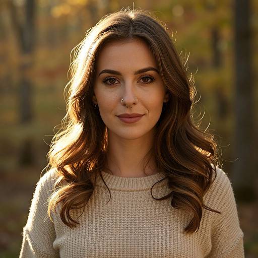 Radiant Autumn Woman in Forest