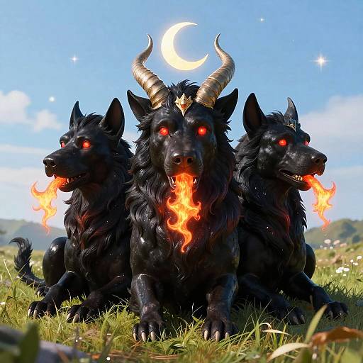 Majestic Three-Headed Cerberus