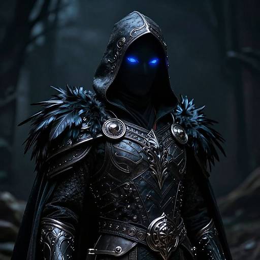 Hooded Warrior in Ornate Armor