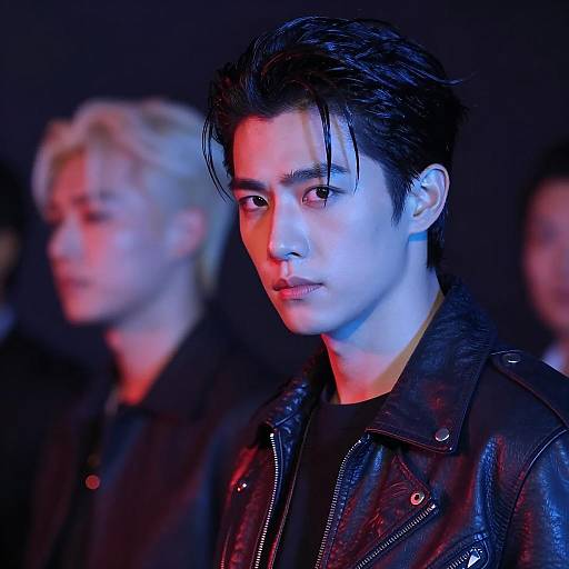 Mysterious Man in Neon Lights