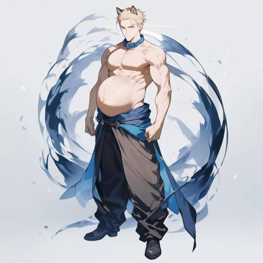 Pale Muscular Boy with Dog Ears Pale Muscular Boy with Dog Ears