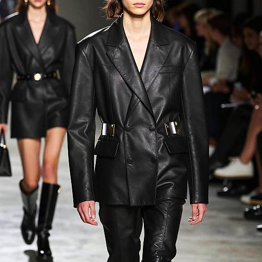 Sleek Leather High-Fashion Runway
