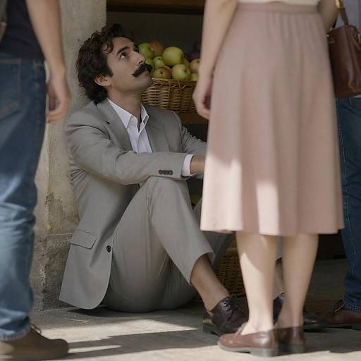 Man in Stone Alcove with Woman
