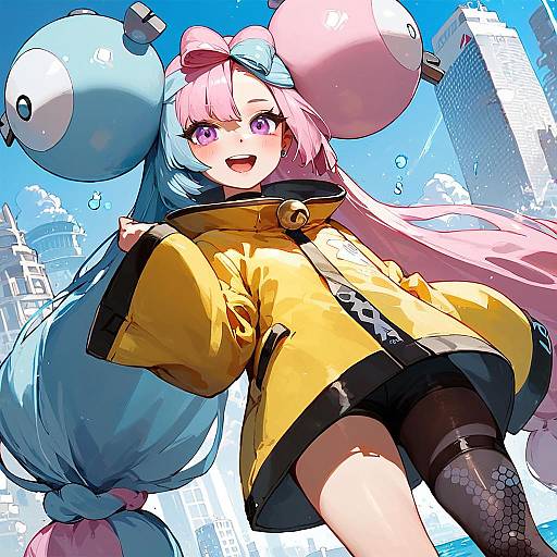 Anime Character with Unique Hair and Outfit