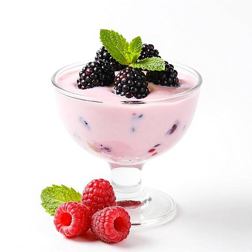 Pink Berry Parfait in Glass Bowl