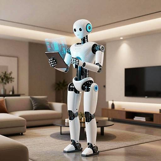 Futuristic Robot Assistant in Modern Apartment