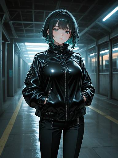 Edgy Fashion Portrait of Confident Woman