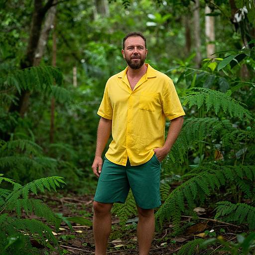 Man in Vibrant El Yunque Rainforest