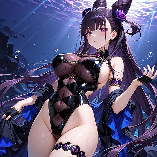 Illustration of Murasaki shikibu (swimsuit rider) (fate), fate/grand order in the style of Tem10