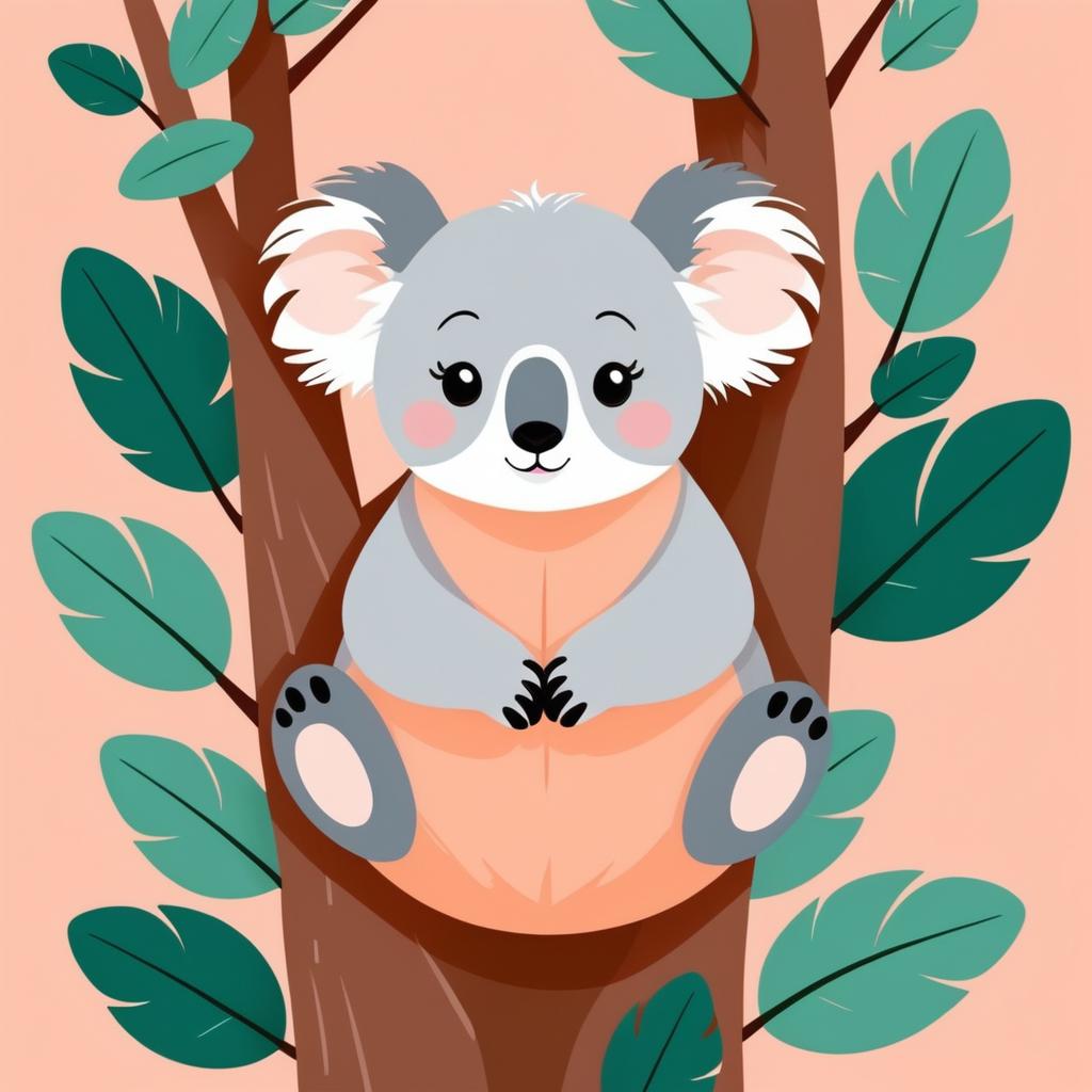 Adorable Kawaii Koala Tree Hugger