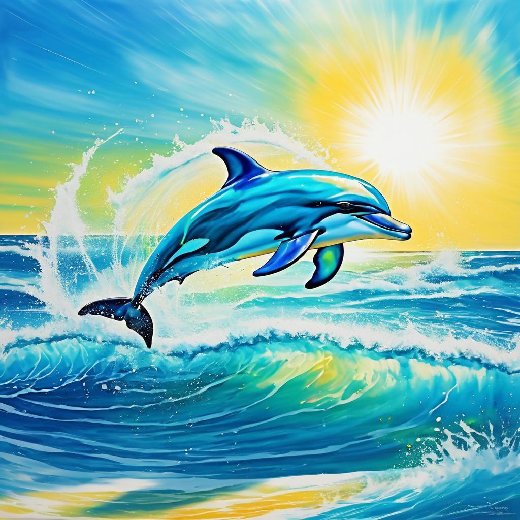 Dynamic Dolphin Leaping in Waves