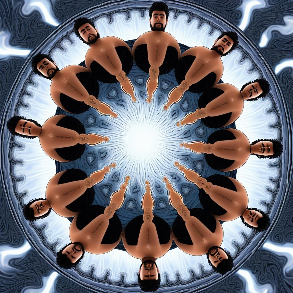 Fractal Perspective of Flirty Sauna Scene