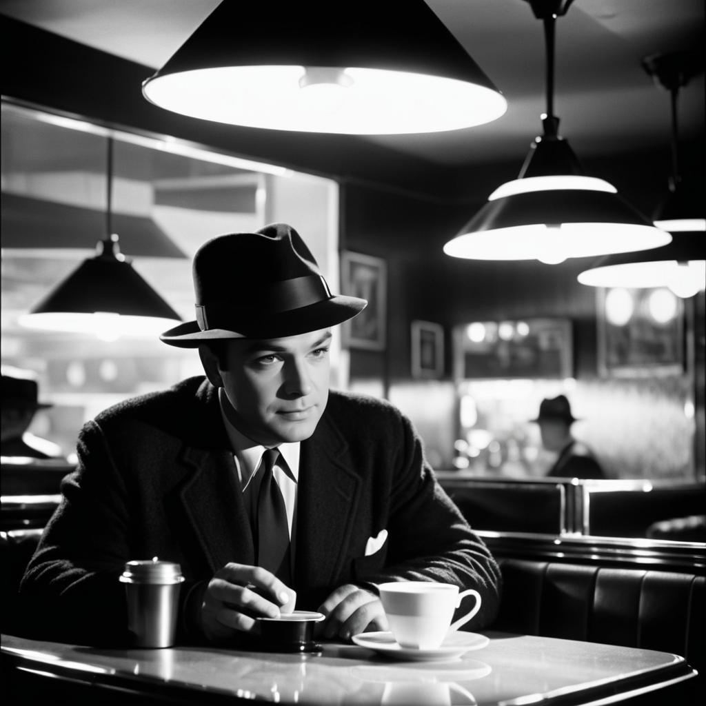 Classic Film Noir Diner Scene