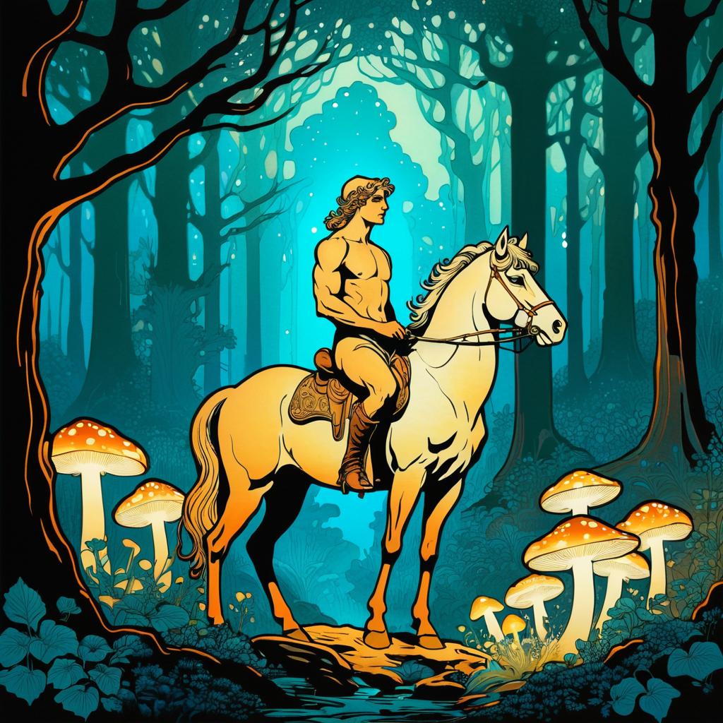 Enchanting Centaur in Mucha's Style