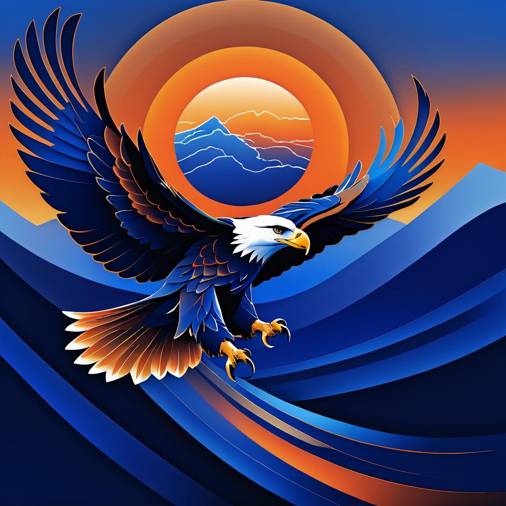 Eagle Soaring in Twilight Colors