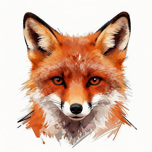 Abstract Cartoon Fox with Graffiti Style