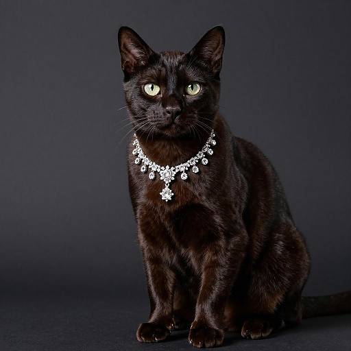 Elegant Minskin Cat Portrait with Diamonds