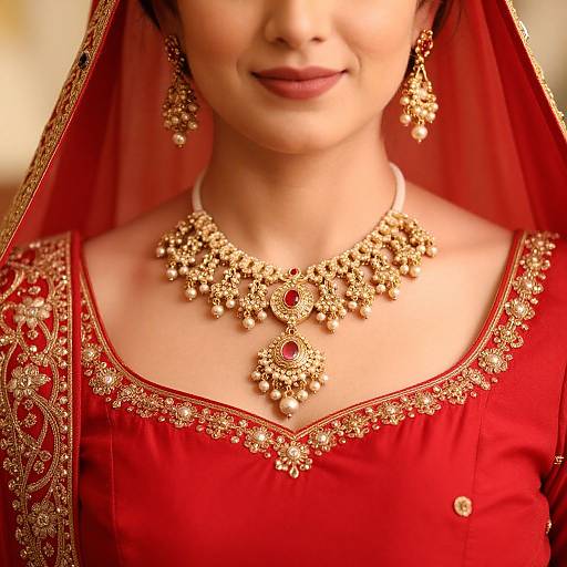 Close-Up Woman in Ethnic Marriage Dress