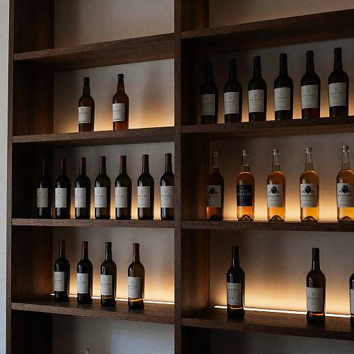 Bottles on Shelves: A Relaxing Scene