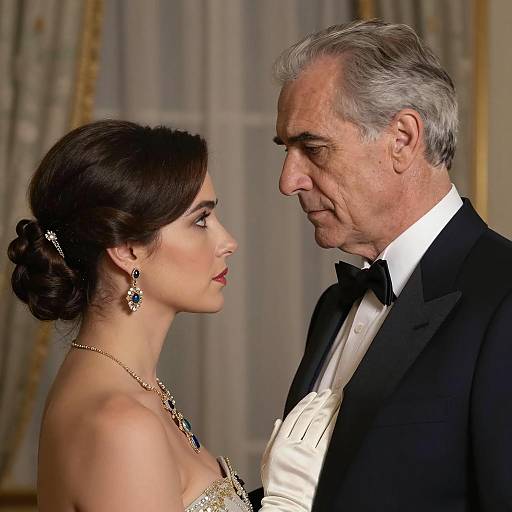 Elegant Couple Facing Each Other