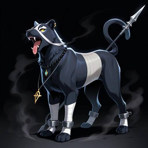 Sleek Black Panther with Jewelry Display Sleek Black Panther with Jewelry Display