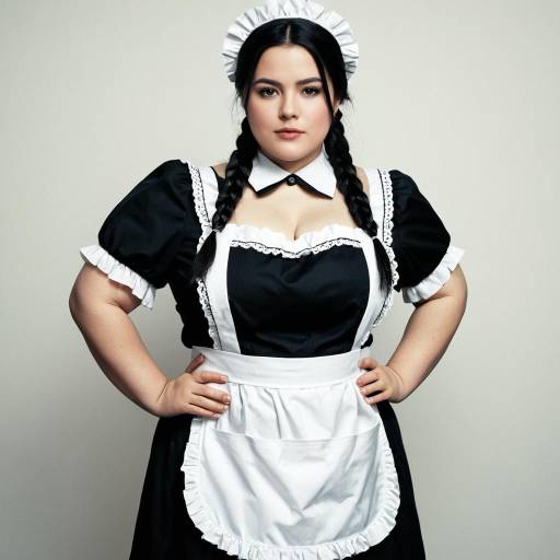 Plus Size Woman in Classic Maid Outfit