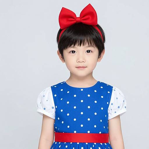 Boy in Polka Dot Dress with Bow
