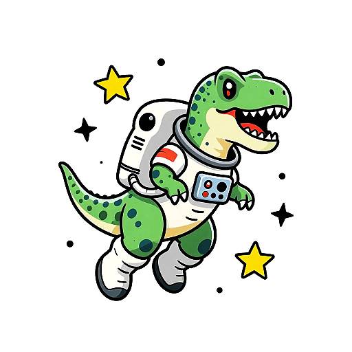 Fierce Dinosaur Astronaut Tattoo Art
