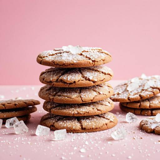 Stack of Gingersnap Cookies with Sugar Crystals