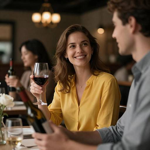 Elegant Dining Scene with Lively Conversation