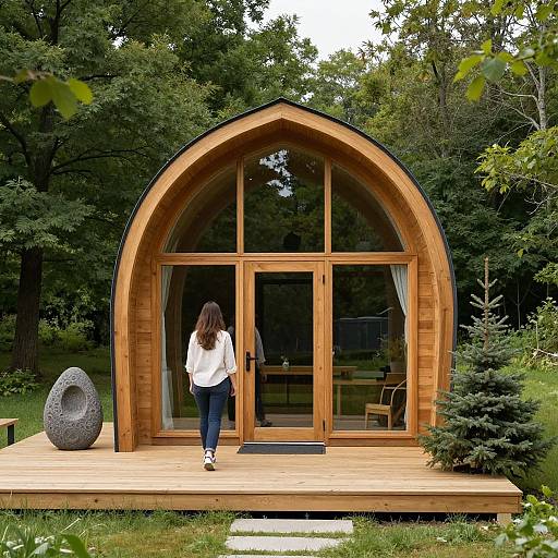 Modern Wooden Shepherd Hut with Glass