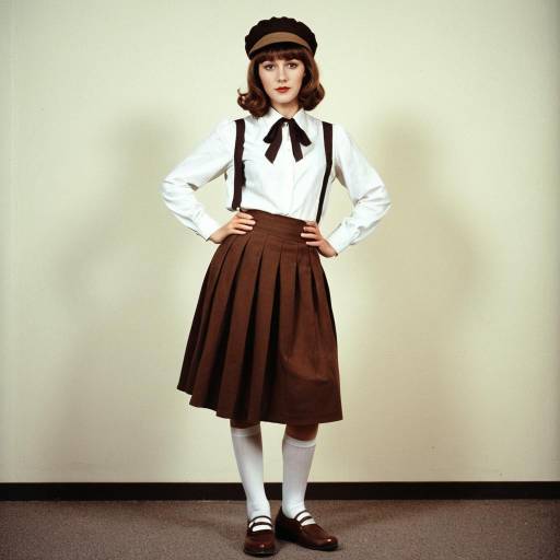 Retro Female Costume with Brown Accents