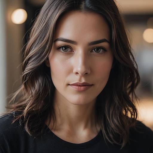 Soft Focus Portrait with Dark Brown Hair