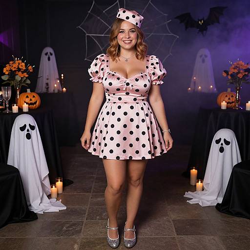 Petite Woman in Halloween Costume