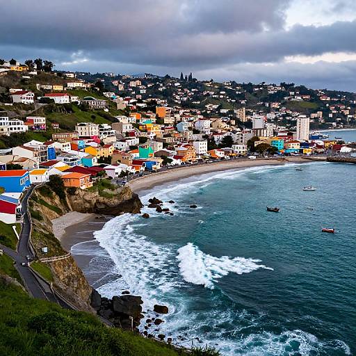 Aerial View of Vibrant Valparaiso Bay
