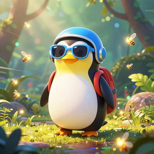 Surreal Sci-Fi Penguin Jungle