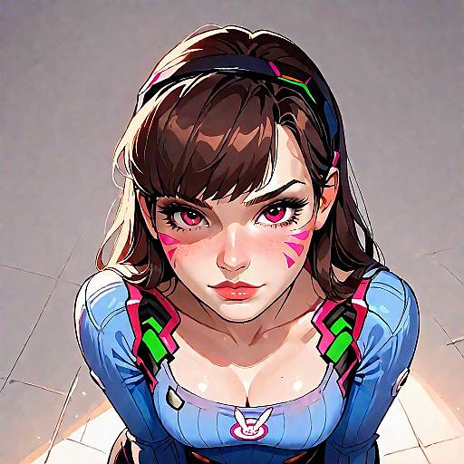 D.Va Sensual Overwatch Portrait