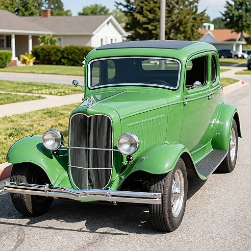 Shiny Green 1932 Ford 3-Window Coupe