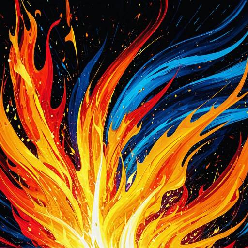 Dynamic Abstract Digital Flame Artwork
