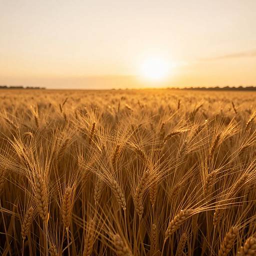 Golden Hour Barley Field Close-Up