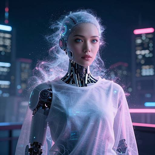 Futuristic AI Half-Dressed Portrait