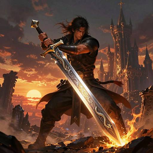 Heroic Warrior with Radiant Cutlass