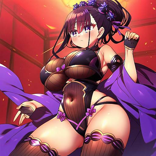 Illustration of Murasaki shikibu (swimsuit rider) (fate), fate/grand order in the style of Harumina mau