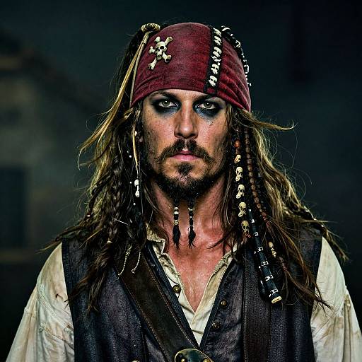 Rugged Pirate with Beard in Storm