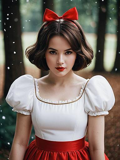 Realistic Girl in Snow White Costume