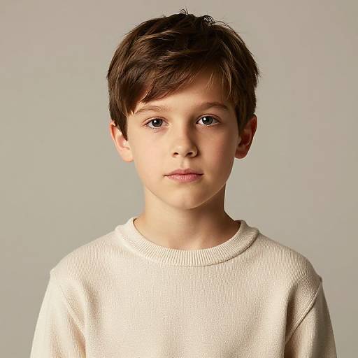 Boy in Beige Sweater Portrait