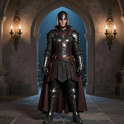 Female Medieval Knight in Full Armor