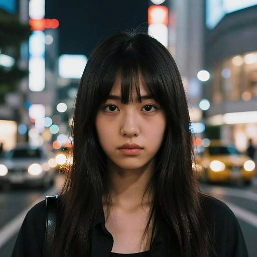 Realistic Tokyo Night Cityscape Close-Up